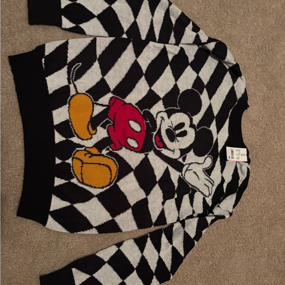 Disney Black and White Mickey Mouse Sweater